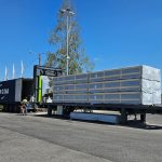 Loading timber products into a container with an automated Container Loading System. 