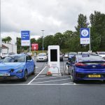Electrical Vehicles using a Pod Point charging station.