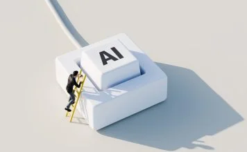 Person climbing on AI.
