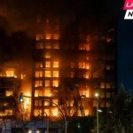 large fire in a residential building